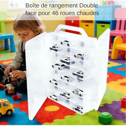 Conteneurs de rangement transparents à 46 compartiments et double face avec poignée