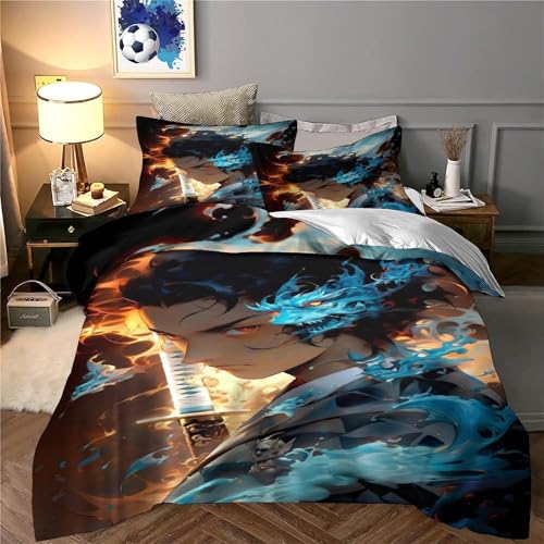 Housse de couette animation japonaise 3 pièces 200x200cm zippée
