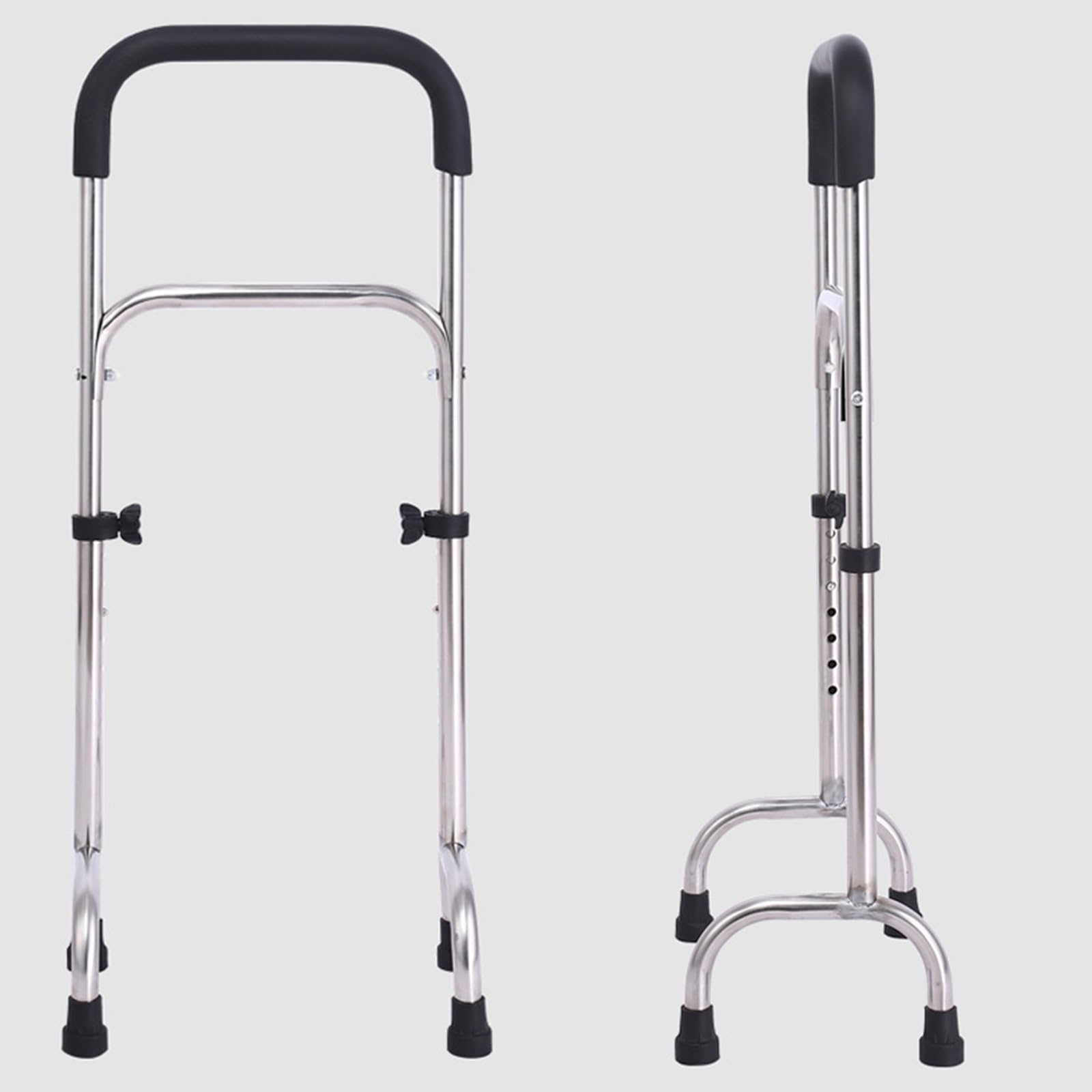 Pomoce do chodzenia, regulowane, lekkie laski dla seniorów, stabilne kijki do chodzenia ze stali nierdzewnej dla mężczyzn i kobiet, trwała pomoc w staniu
