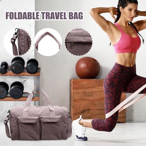 Foldable Duffle Bag | 9.84x17.72x8.27inch Travel Bag | Packable Tote Luggage with Carry Handles for Hospital Sports Hiking Weekend Airplane Camping Work2