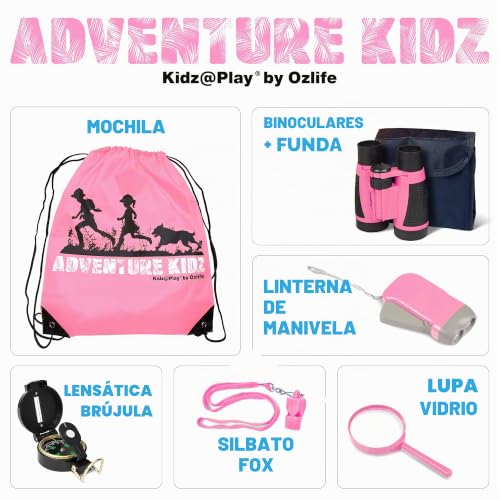 Kit de exploración con linterna de dinamo y silbato de supervivencia infantil 2