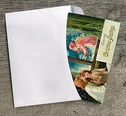 Image of PIXILUV CHRISTMAS WITH SANTA (Pack of 12) Notecards Small Greeting Cards # Vintage Santa Claus and Christmas Scenes ~ Vintage Christmas Postcards Reprint