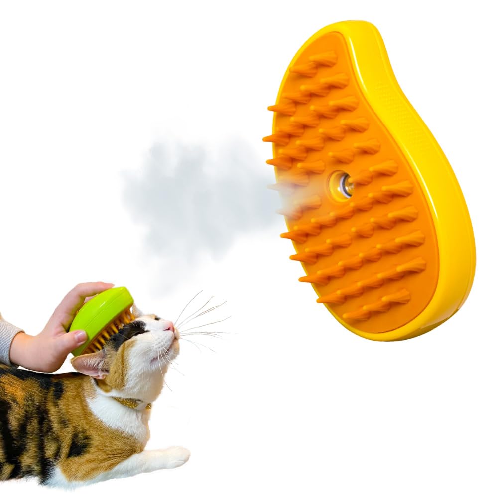 Amazon.co.jp: 猫 ブラシ スチーム 蒸気 水 ミストが出る マッサージ