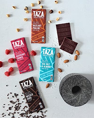 Taza Chocolate Organic Amaze Bar 95% Stone Ground, Wicked Dark With Toasted Coconut, 2.5 Ounce (10 Count) #TOP3