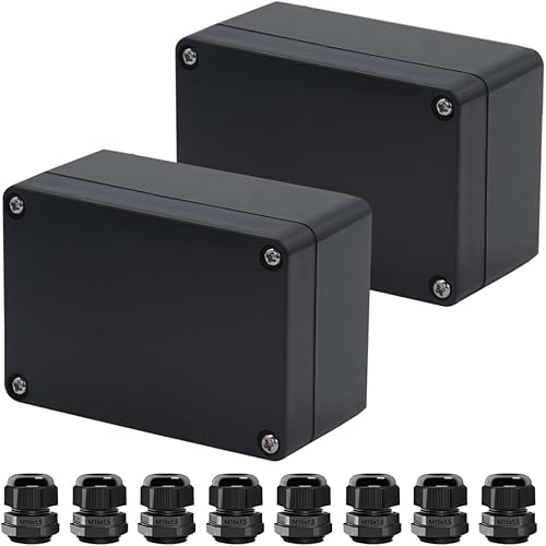 Miniatura 31 de Paquete de 2 cajas de proyectos de plástico impermeable ABS IP65 Caja electrónica para proyectos de 3.94 x 2.68 x 1.97 pulgadas