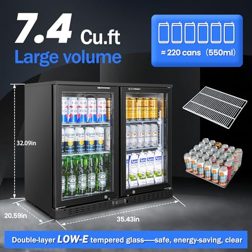 Image of 7.4 Cu.Ft Back Bar Cooler, 2 Hinged Glass Doors, ETL