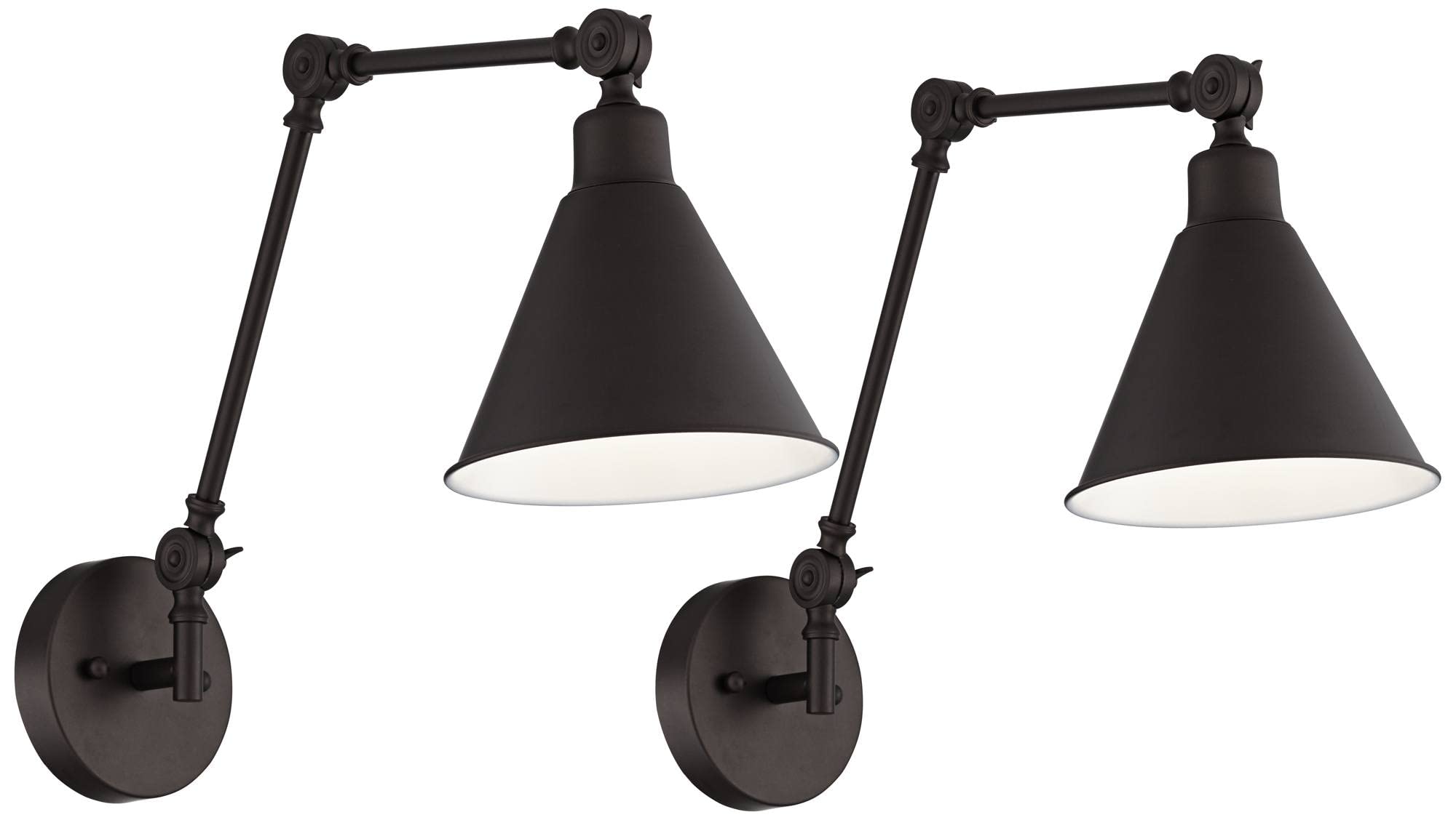 Buy Wray Modern Wall Lamps Set of 2 Rich Bronze Hardwired 6" Fixture