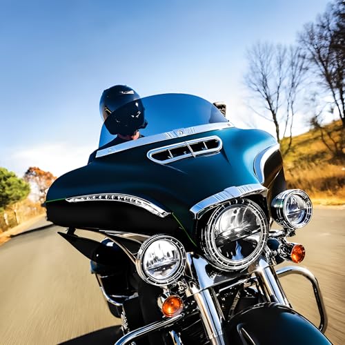Image of Chrome Outer Fairing Vent Accent Compatible with Harley Touring Electra Glide Street Glide Ultra Classic Limited Trike 2014-2024 - Aftermarket Replacement Trim Accent Cover (Crhome#2)