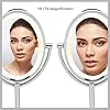 Conair Lighted Makeup Mirror, LED Vanity Mirror, 1X/7X Magnifying Mirror, Double Sided, Corded in Polished Chrome