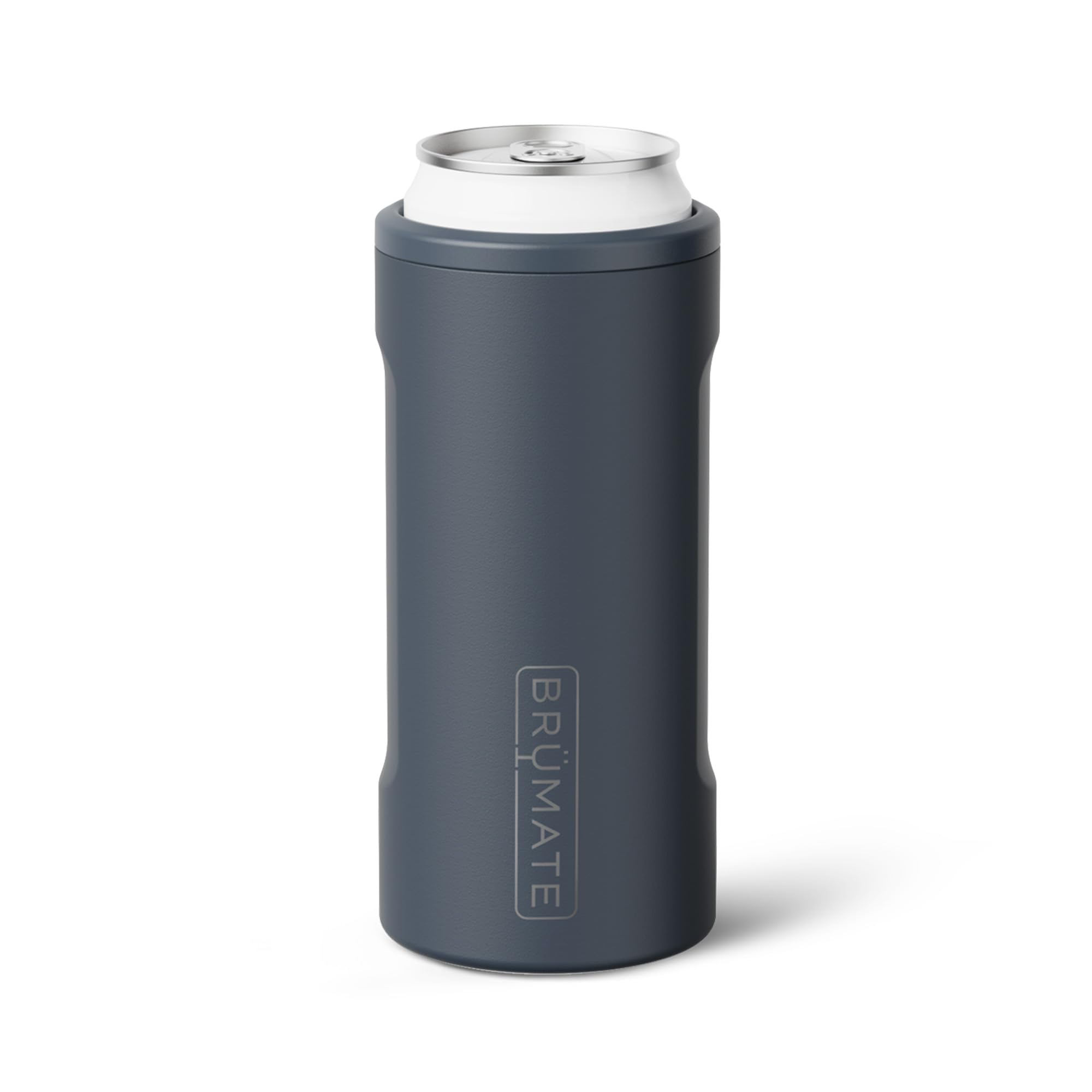 BrüMate Hopsulator Slim Can Cooler Insulated for 12oz Slim Cans | Skinny Can Insulated Stainless Steel Drink Holder for Hard Seltzer, Beer, Soda, and Energy Drinks (Nightfall Blue)