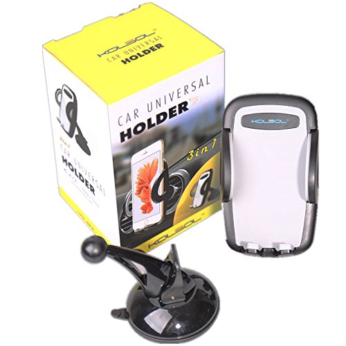 Kolsol Universal 3 In 1 Phone Car Air Vent Mount Dashboard Windscreen Holder Cradle 360 Rotate Car Holder For Iphone Samsung Other Smartphones #TOP5