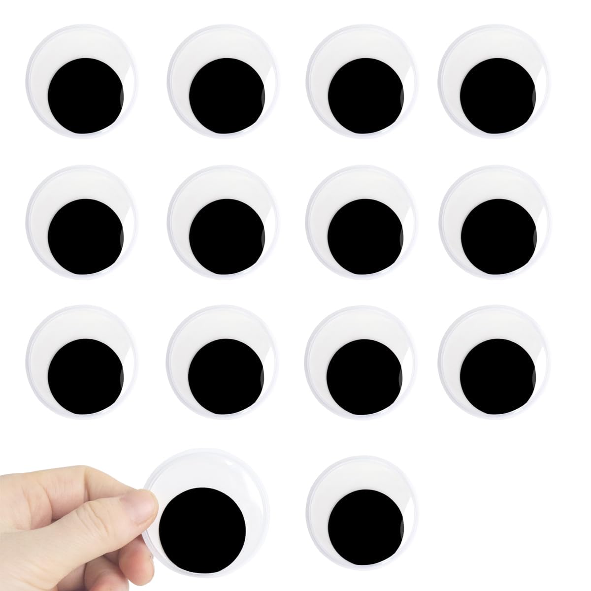 2 inch Large Googly Eyes, 14Pcs Self Adhesive Wiggle Eyes Round Plastic Black Eyes for Handmade DIY Crafts Decorations Making (Black, 50mm-14pcs)-image-45