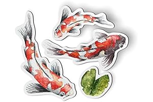 Koi Pond Fish Pretty Set: Versatile Magnets for Cars, Lockers, and Refrigerators