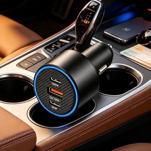 Cargador de coche de carga rápida de 130W para tabletas y smartphones 3