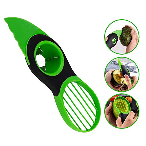 XBRN Avocado Slicer, 3-in-1 Avocado Cutter Tool with Comfort-Grip Handle, Avocado Pitter, Avocado Cutter