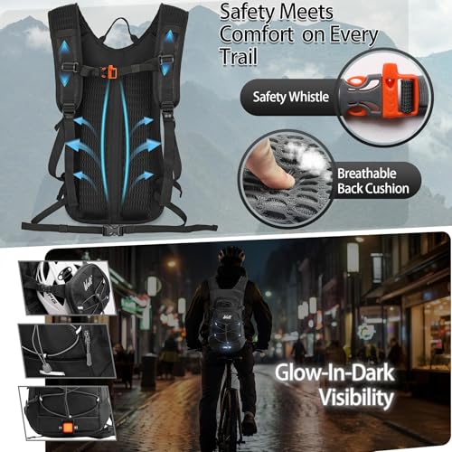 Image of WOLT Hydration Backpack 18L Hiking Water Backpack with 2L Water Bladder for Men Women, Hydration Pack for Running Cycling Biking and Climbing