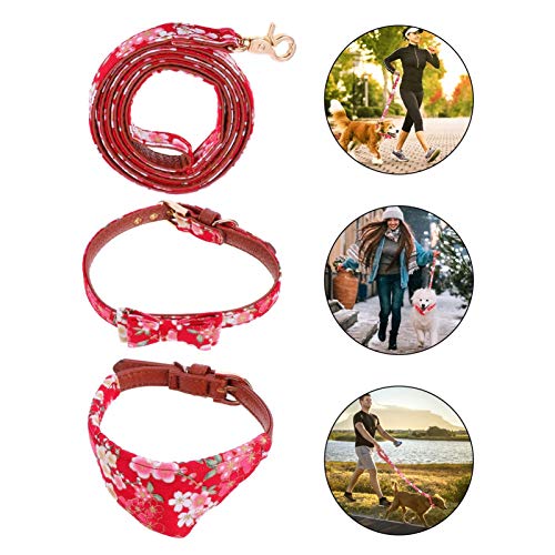 POPETPOP Conjunto de Coleira de Bandana para Cães - Conjunto de Coleira E Trela para Cães Bandana E