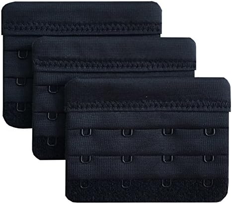Women Pack of 3 Soft Comfortable 4 Hooks Bra Extender,2.4"x 3.0"