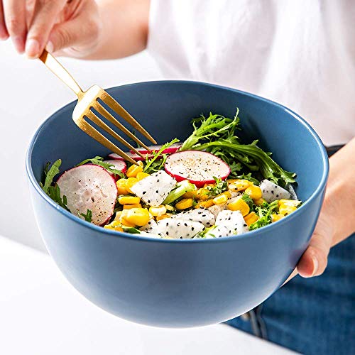 Yusi Blue Large Ceramic Deep Soup Bowl 33 Oz 7Porcelain Round Serving Bowl for Salad Giant Ramen Pasta Serving Bowl For Kitchen