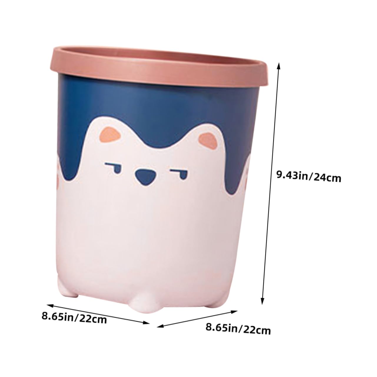 Cabilock Cute Cartoon Trash Can Plastic Waste Bin for Bedroom and Bathroom and Easy to Maintain Wastebasket for Cleanliness Creative Bear Design