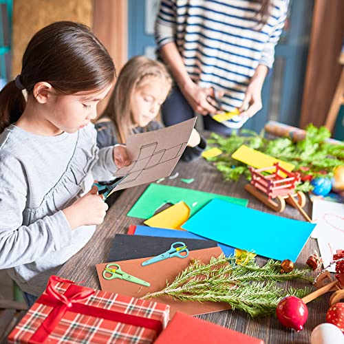 Sonuimy Kid-Friendly Craft Scissors For Age 3-8, 5.5" Toddler Safety Kids Scissors With Cover, Blunt Tip Small Spring Loaded Scissors For Child Student School Art Paper Scrapbooking Project- 4 Pack #TOP5