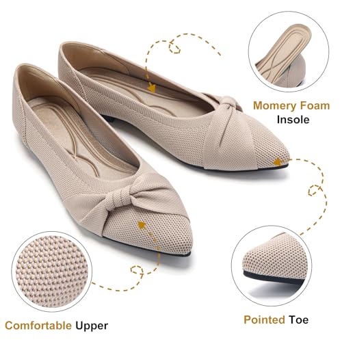Pointed Toe Flats for Women Ballet Flats Comfortable Dressy Knit Lightweight Casual for Work Office Womens Flats4
