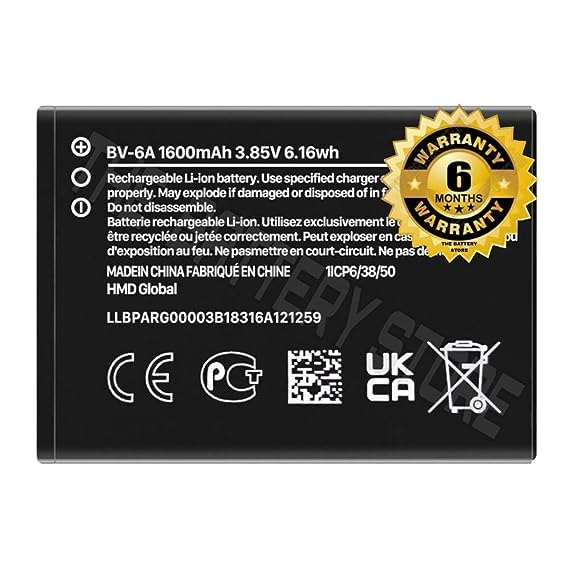 Image of Original BV-6A Battery for Nokia 8110 4g / Banana 2060 3606 5250 C5-03 Battery with 6 Month Warranty**** (J00221)