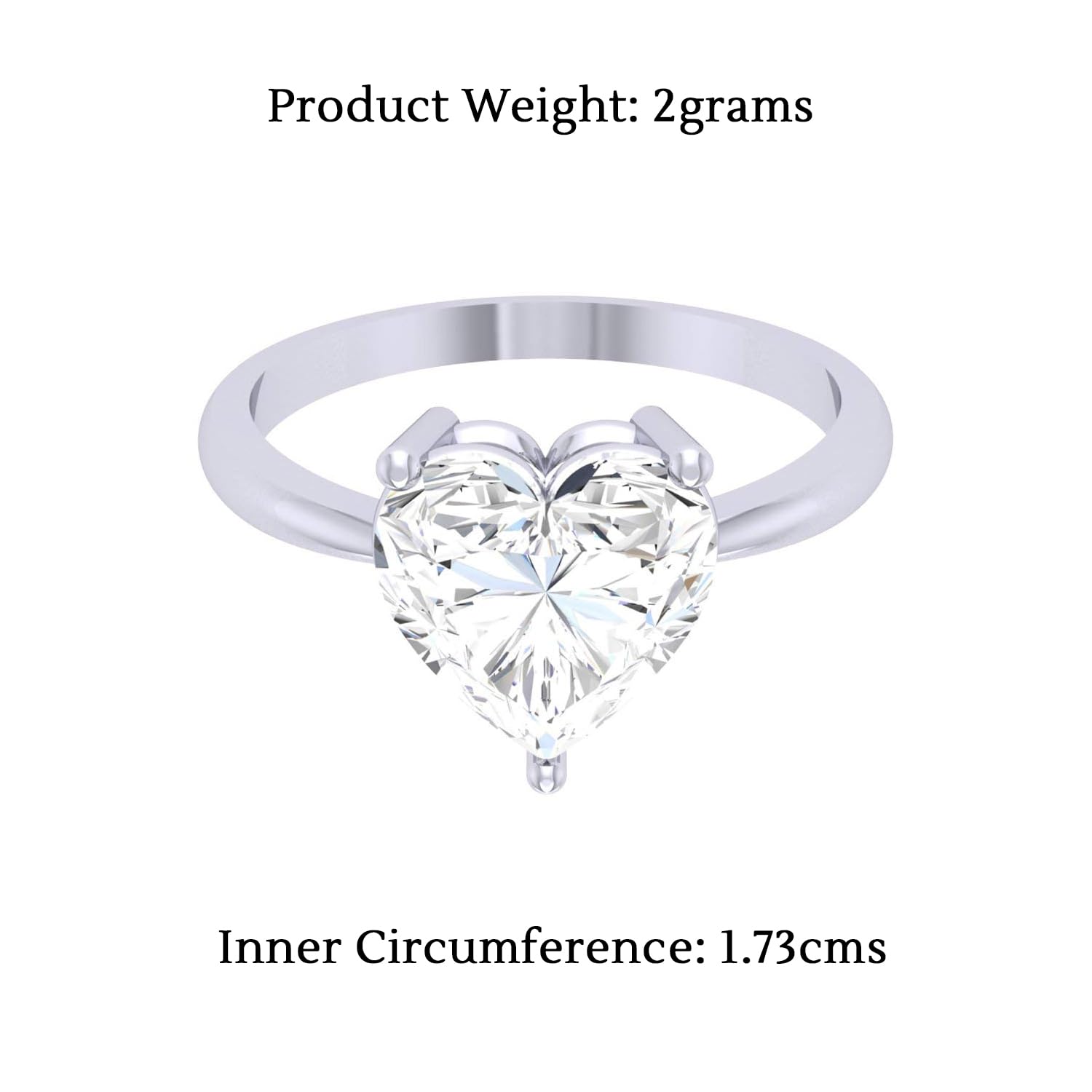 Valentine Special Heart Crystal 925 Sterling Hallmark Purity Ring