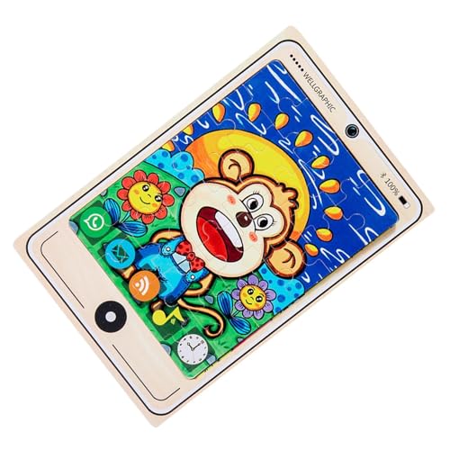 Kid Puzzles Toy | Funny Wooden 2D Puzzle for Tabletop,Cartoon Mobile Phone Shape Design Early Education Educational Toys for 3-8 Years Old Boys, Girls
