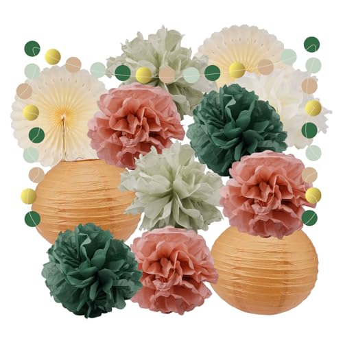 13 Peças pompons de papel, leques, grinaldas de decoração, decoração de festa pendura multicolorida, flores de papel, reutilizável pompons Decpapel decorativo para festas, casamentos, aniversários
