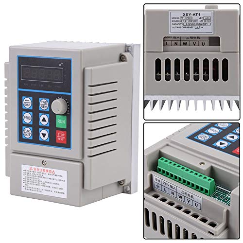 Greensen Variable Frequency Drive AC 220V 0.75KW 5A VFD Inverter Frequency Converter for Motor Speed Control Single Phase VFD Speed Controller Inverter - Thumbnail 3