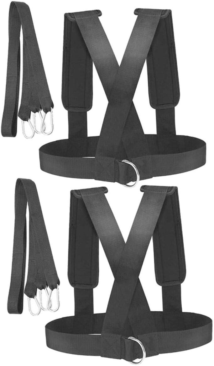 2pcs Running Resistance Belt Training Bands with Padded Shoulder Strap for Fitness Sled Harness Workout Lightweight and Portable Exercise Harness for Gym Home and Outdoor Use