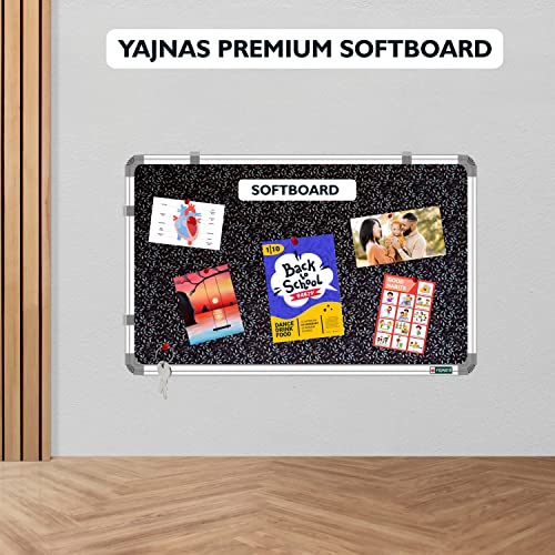 Image of YAJNAS 3x4 Feet (122x89 CM) Premium Material Notice Pin-up Board /Pin-up Board /Soft Board /Bulletin Board /Pin-up Display Board for Office, School and Home. (Blue Blush, 122x89 CM)