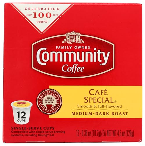 Image of Community Coffee Cafe Special, 12 Count Single Serve Coffee Pods, Medium Dark Roast, Compatible with Keurig K-cup Brewers, 12 Count (Pack of 1)
