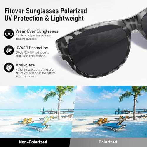 Image of HAOLOTA Fit Over Glasses Sunglasses for Women Polarized