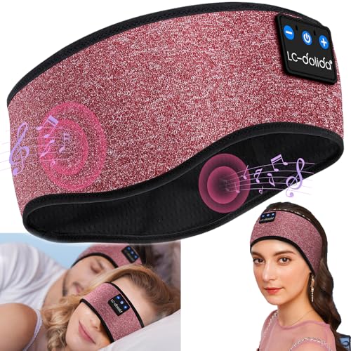 LC-dolida Schlafkopfhörer Bluetooth LC-dolida Schlaf Kopfhörer zum Schlafen Bluetooth Sport Stirnband Kopfhörer Personalisierte Geschenke mit Ultradünnen HD Stereo Lautsprecher für Sport Trainin