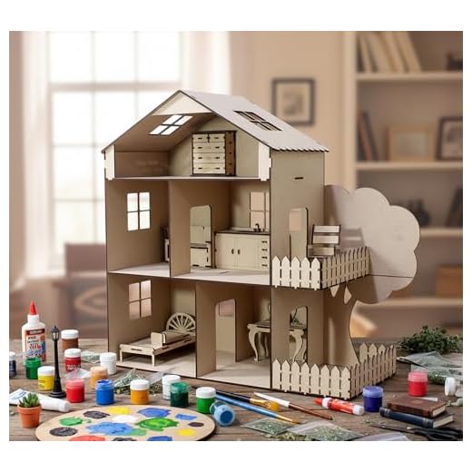 StonKraft Wooden 3D Puzzle Doll House