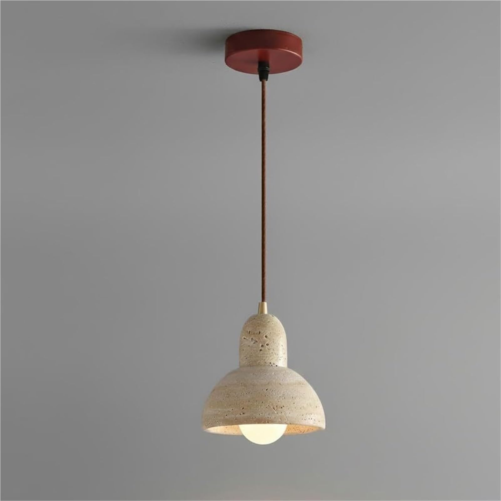 HUAYUSEDF Nordic Modern Yellow Travertine Pendant Lamp Chandelier Hanging Lighting Ceiling Fixture Mini Stone Drop Cord Art for Kitchen Island Bedroom Bar Dining Room