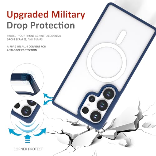 Image of Case for Samsung Galaxy S25 Ultra with Mag-Safe, [Anti-Yellowing Technology] [Military Grade Drop Protection] Shockproof Slim Hybrid Phone Case for Samsung Galaxy S25 Ultra 5G - Indigo Blue