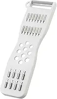 Ralador Manual Multifuncional 5 em 1 em Aço Inoxidável – 17,5cm Branco – Ralador para Legumes, Frutas, Queijo e Chocolate – Utensílio de Cozinha Resistente