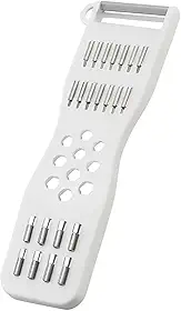 Ralador Manual Multifuncional 5 em 1 em Aço Inoxidável – 17,5cm Branco – Ralador para Legumes, Frutas, Queijo e Chocolate – Utensílio de Cozinha Resistente