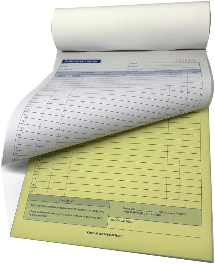 Carnet de bons de commande autocopiant 2 parties format lettre pour facturation, 4 livres - 3