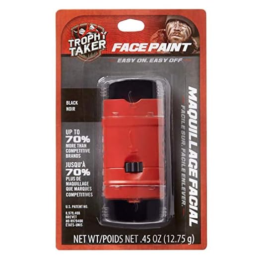 Trophy Taker Ambush Black Face Paint Stick, Facial Concealment for Hunting, Hypoallergenic, Odorless, Outdoor Makeup Kit.45 Oz
