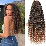 FANWYFYU 8 Pack Twisted Curl femmes petit 18 pouces doux vague profonde synthétique crochet boucles bohème Curl Machine à tricoter pour faire des cheveux de plume. (1B/30, 18 inch)