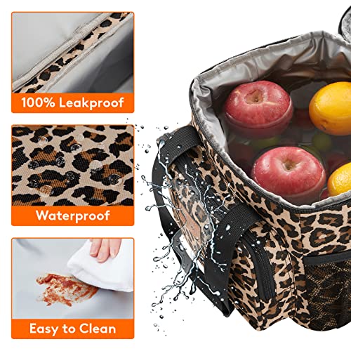 Lifewit Large Lunch Bag Insulated Lunch Box Soft Cooler Cooling Tote For Adult Men Women, Leopard 12-Can (8.5L) #TOP3