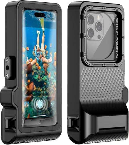 Towevine 2026Underwater Snorkeling Diving Phone Case for iPhone 16/15/14/13 Pro Max/XS.Galaxy S25/S24/S22.[50ft/15m] Orange