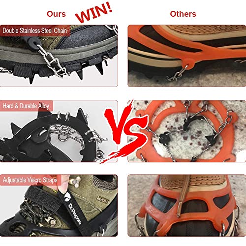 Dr.prepare Ice Cleats, Ice Grippers & Crampons, Traction Cleats For Women Men Kids, Ice Spikes Snow Cleats Snow Grips For Shoes Boots, Ice Grips Microspikes, L (Us Men 9-11 / Us Women 10-12) #TOP4