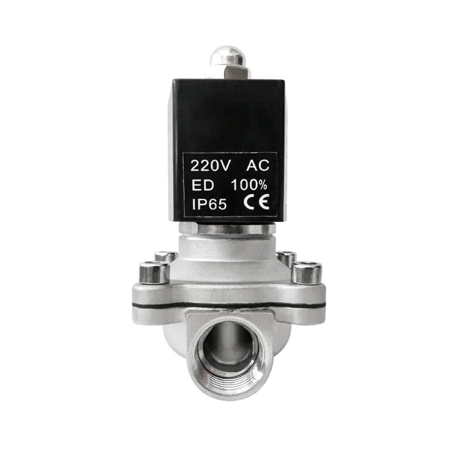 Válvula solenoide, Válvula Solenoide de agua de acero inoxidable de 3/4 "12v 24v 220 110 bobina DIN de rosca NPT normalmente cerrada DN20(BSP_110)