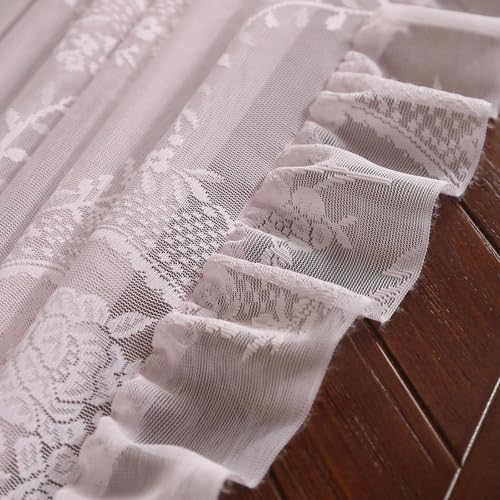 Nappe de Table Rustique en Dentelle Rose à Fleurs 140 x 100 cm - 7
