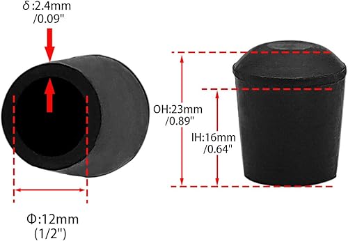 Miniatura 15 de Flyshop 4 tapas redondas de goma de 1.772 in para patas de silla, protectores de suelo, antideslizantes y reducción de ruido, calcetines duraderos